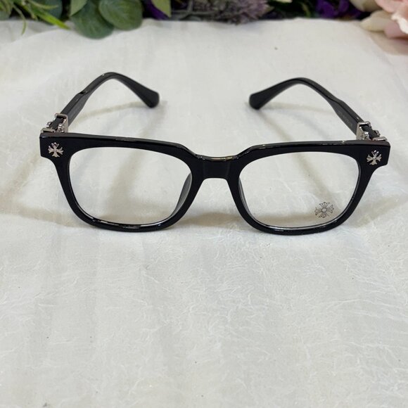 CHROME HEARTS COX UCKER GLASSES BLACK FRAME SILVER - Picture 1 of 14